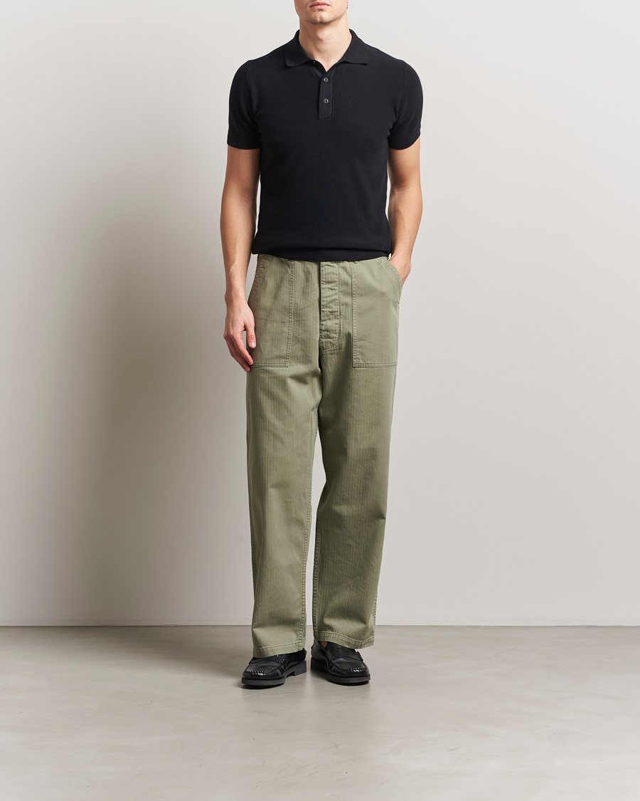 Herr | Pikéer | Merz b. Schwanen | Relaxed Fit Knitted Polo Black