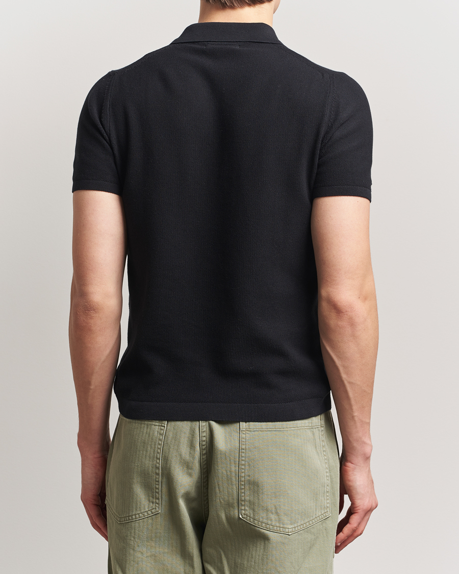 Herr | Pikéer | Merz b. Schwanen | Relaxed Fit Knitted Polo Black