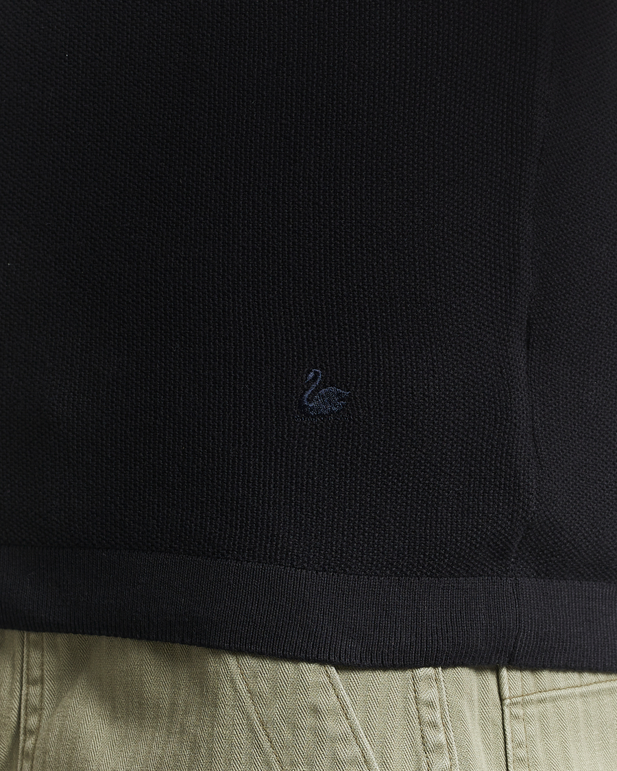 Herr | Pikéer | Merz b. Schwanen | Relaxed Fit Knitted Polo Black