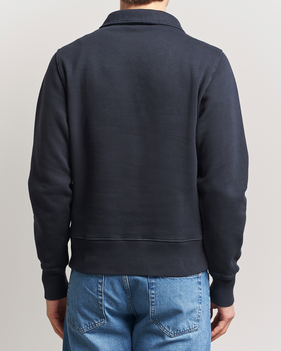 Herr | Tröjor | Merz b. Schwanen | Relaxed Fit Vintage Fleece Half Zip Sweat Charcoal