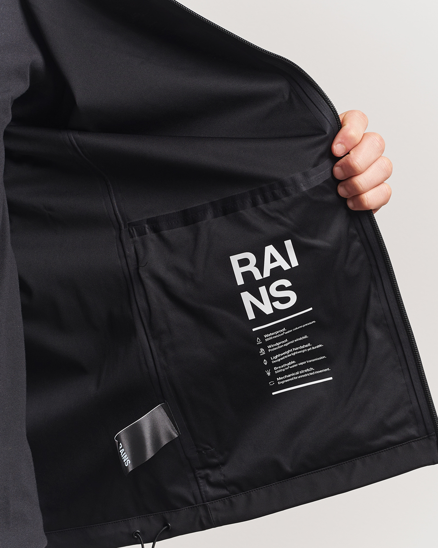 Herr | Jackor | RAINS | Suva Hooded Waterproof Jacket Black
