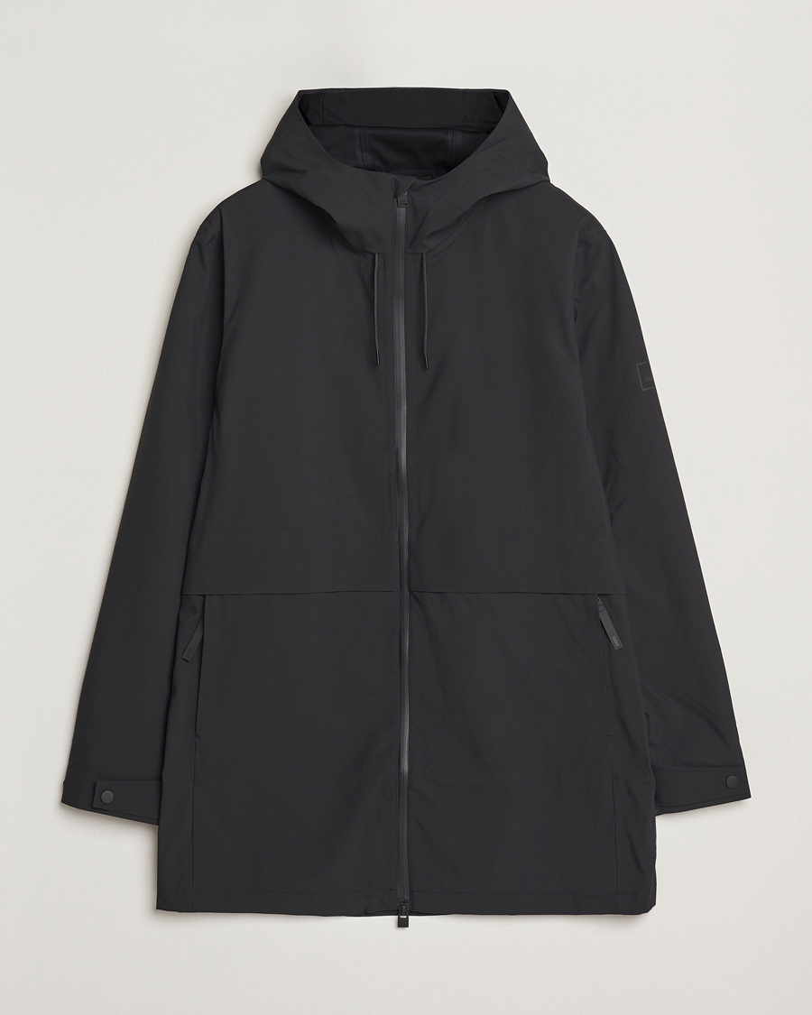 Herr | Jackor | RAINS | Suva Hooded Waterproof Long Jacket Black