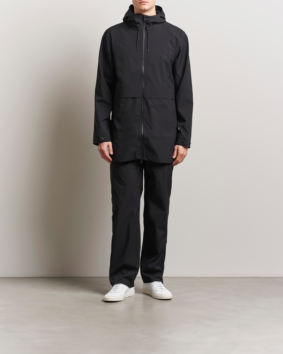 Herr | Jackor | RAINS | Suva Hooded Waterproof Long Jacket Black