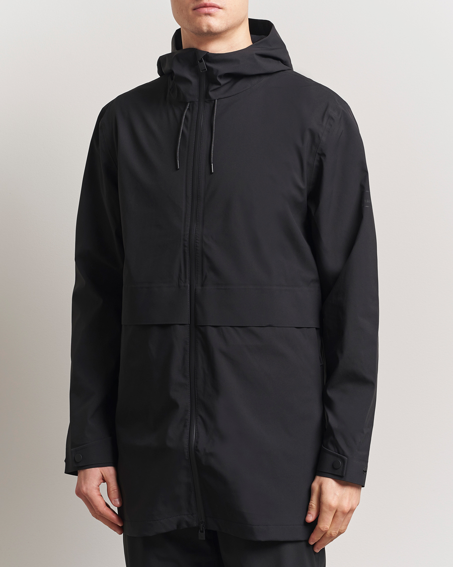 Herr | Jackor | RAINS | Suva Hooded Waterproof Long Jacket Black