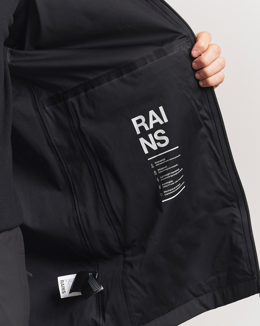 Herr | Jackor | RAINS | Suva Hooded Waterproof Long Jacket Black