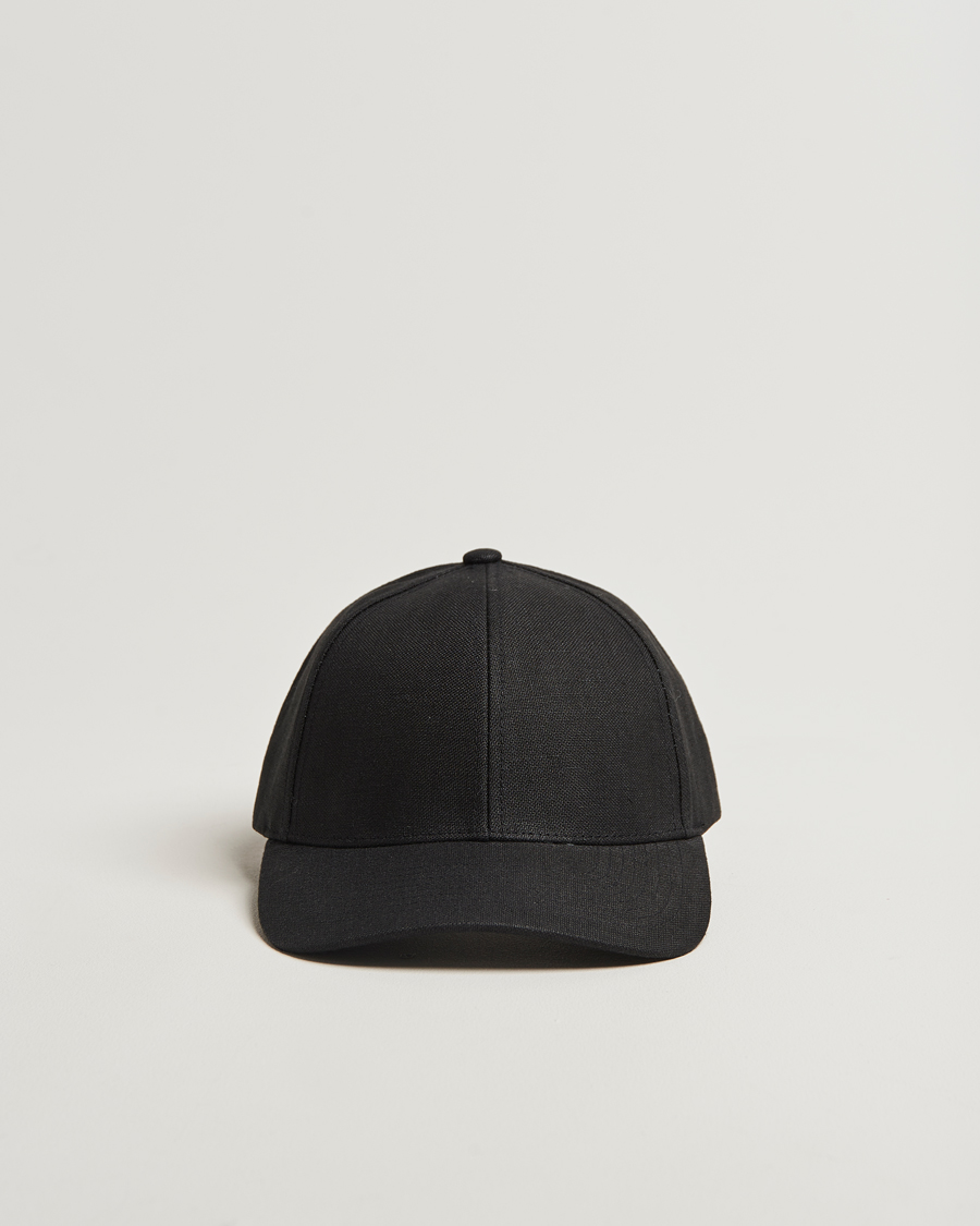 Herr | Hattar & kepsar | Varsity Headwear | Linen Baseball Cap Licorice Black
