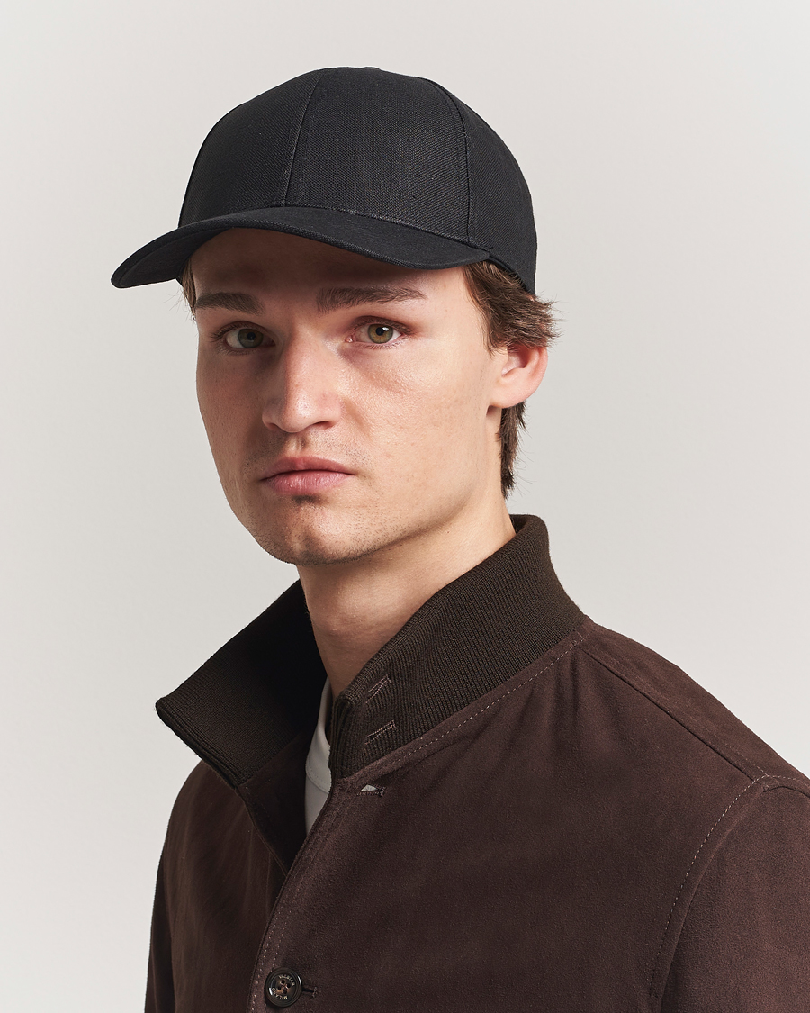Herr | Hattar & kepsar | Varsity Headwear | Linen Baseball Cap Licorice Black