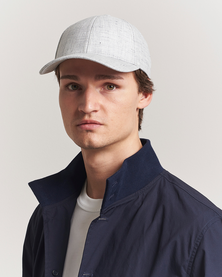 Herr | Hattar & kepsar | Varsity Headwear | Linen Baseball Cap Pebble Grey