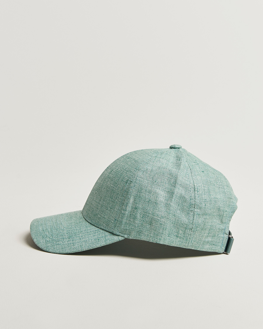 Herr | Hattar & kepsar | Varsity Headwear | Linen Baseball Cap Cyan Green