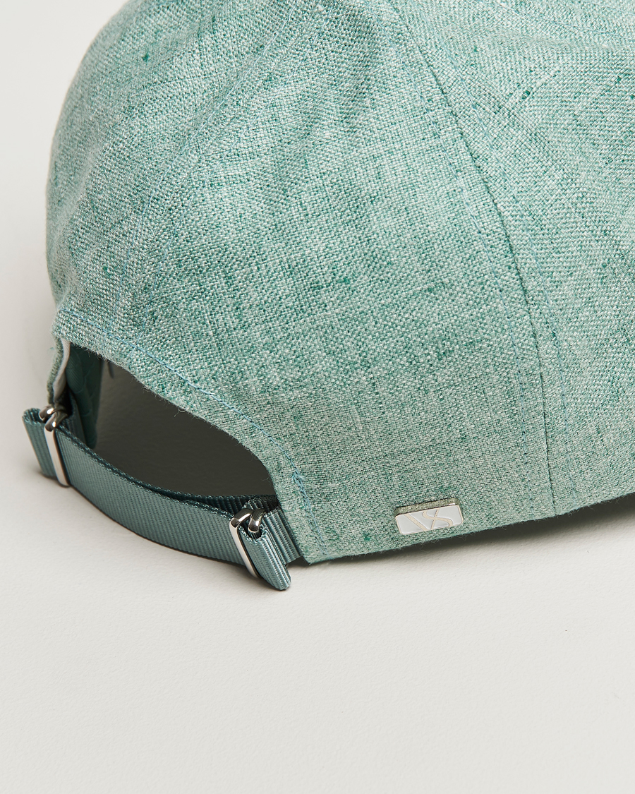 Herr | Hattar & kepsar | Varsity Headwear | Linen Baseball Cap Cyan Green