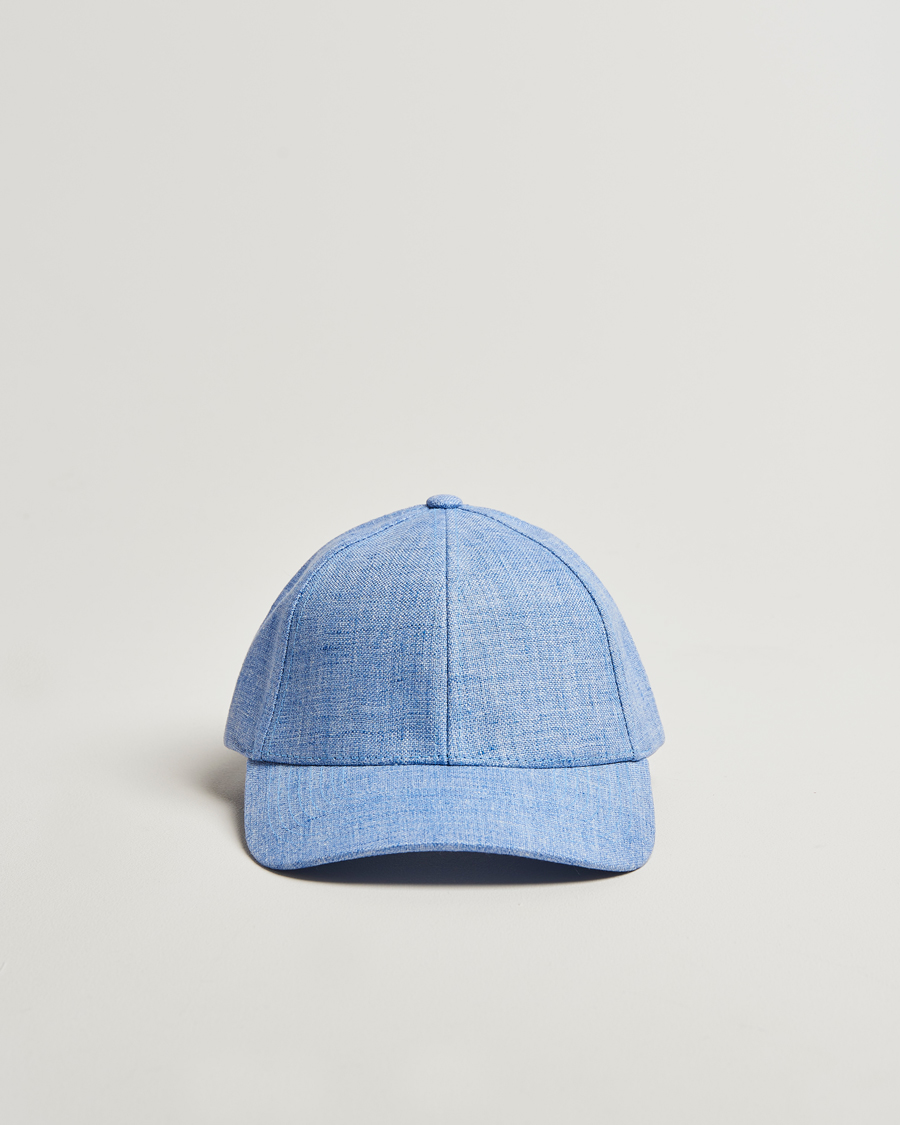 Herr | Hattar & kepsar | Varsity Headwear | Linen Baseball Cap Azure Blue