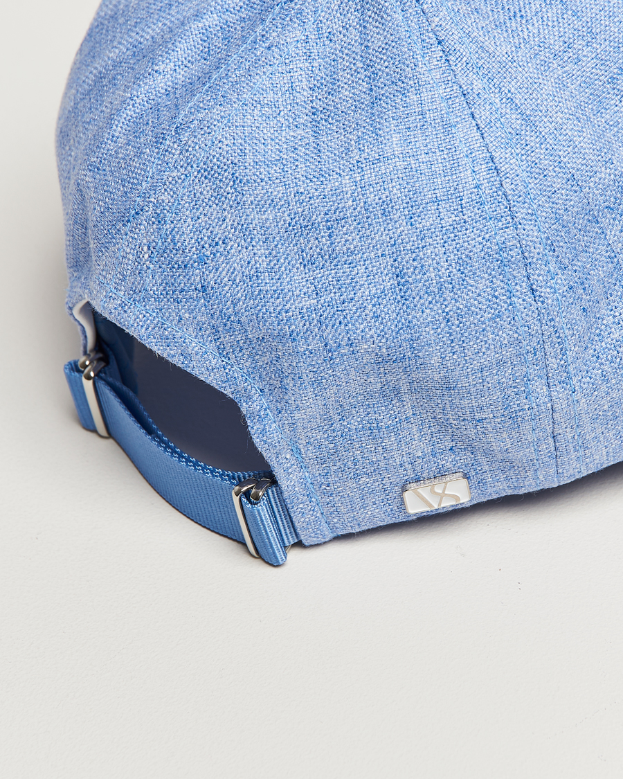Herr | Hattar & kepsar | Varsity Headwear | Linen Baseball Cap Azure Blue