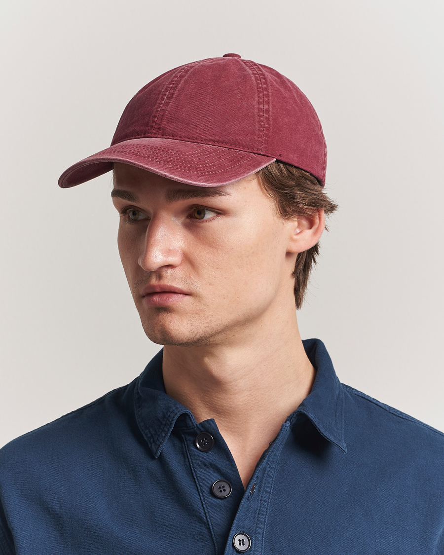 Herr | Hattar & kepsar | Varsity Headwear | Washed Cotton Baseball Cap Burgundy