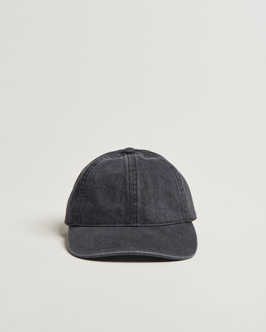 Herr | Hattar & kepsar | Varsity Headwear | Washed Denim Baseball Cap Black