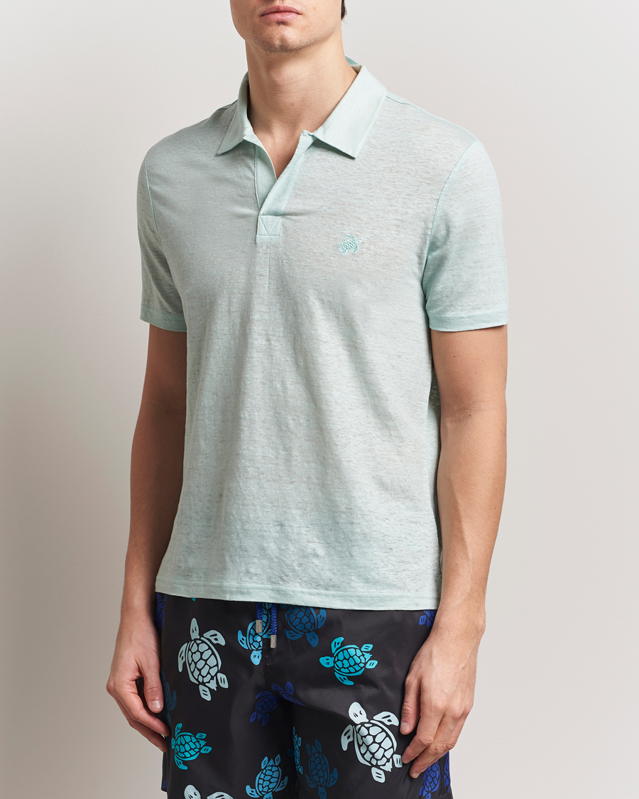 Herr | Pikéer | Vilebrequin | Pyramid Linen Jersey Polo Pacific