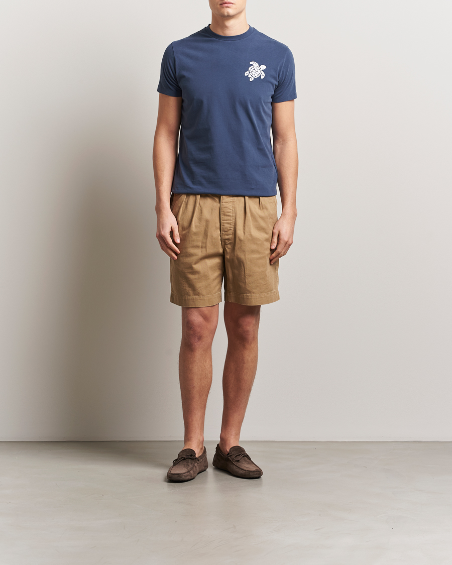 Herr | T-Shirts | Vilebrequin | Turtle Embroidery Crew Neck T-Shirt Bleu Marine
