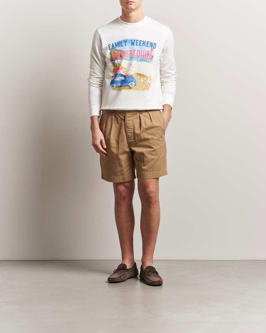 Herr | Tröjor | Vilebrequin | Printed Crew Neck Sweatshirt Off White