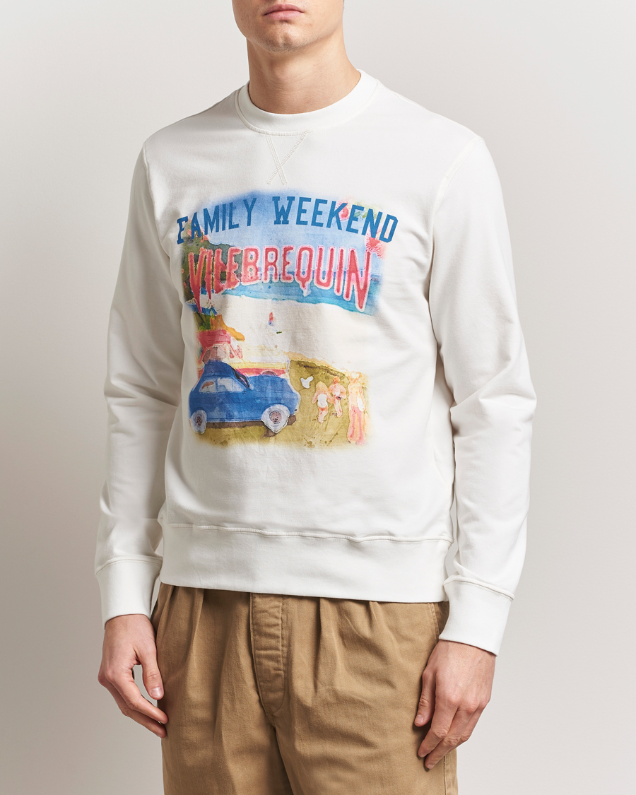 Herr | Tröjor | Vilebrequin | Printed Crew Neck Sweatshirt Off White