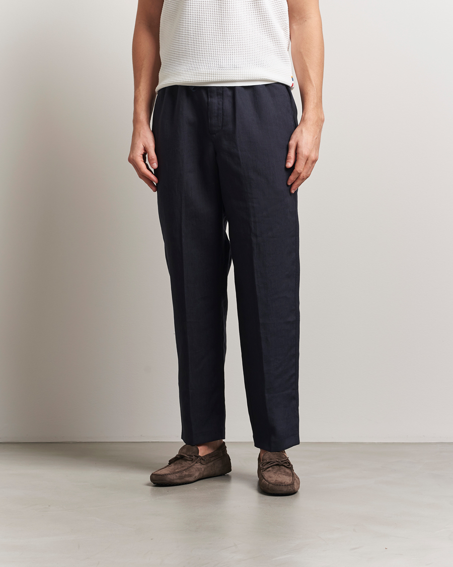 Herr | Byxor | Orlebar Brown | Alex Linen Trousers Night Iris