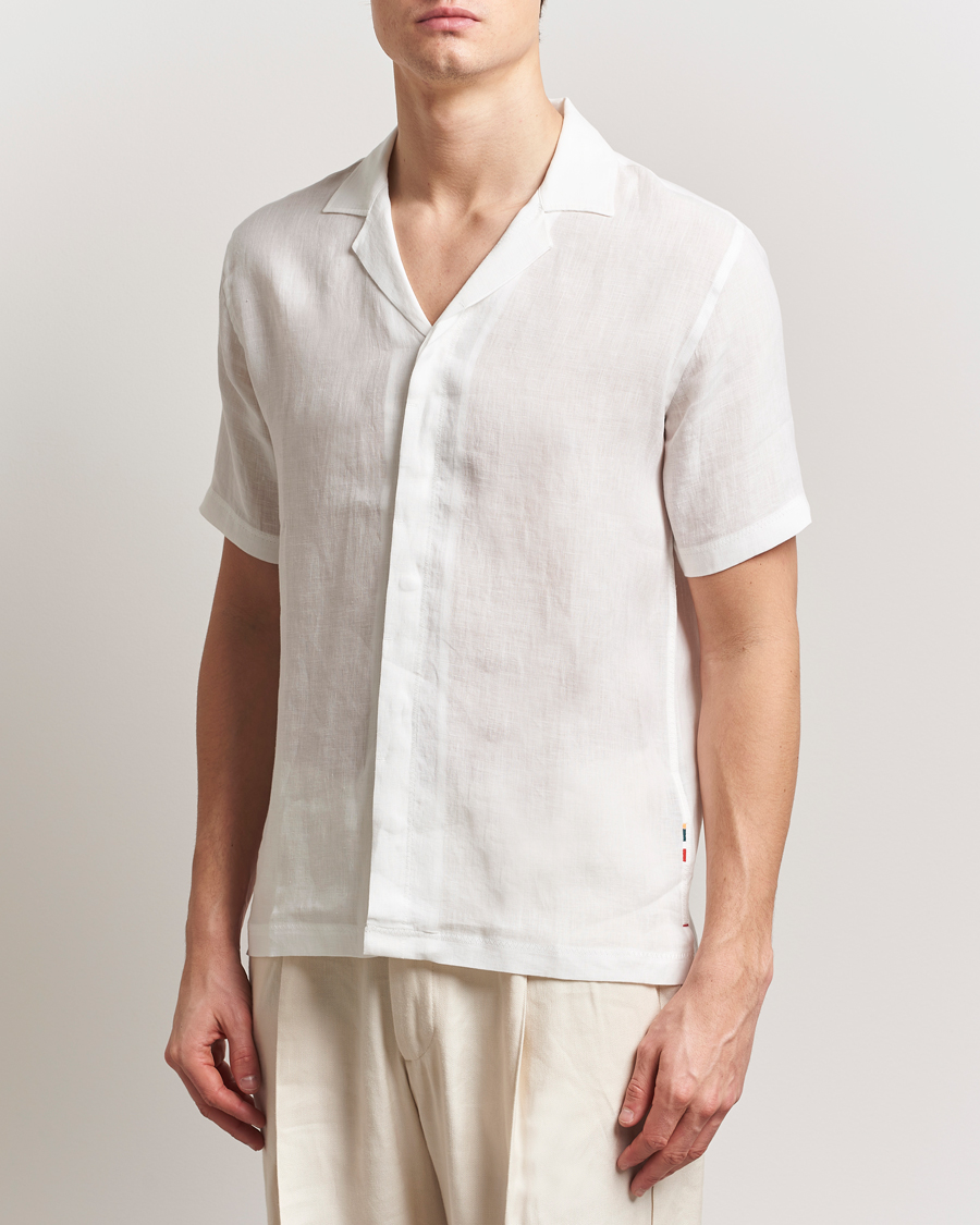 Herr | Skjortor | Orlebar Brown | Maitan II Short Sleeve Linen Shirt White