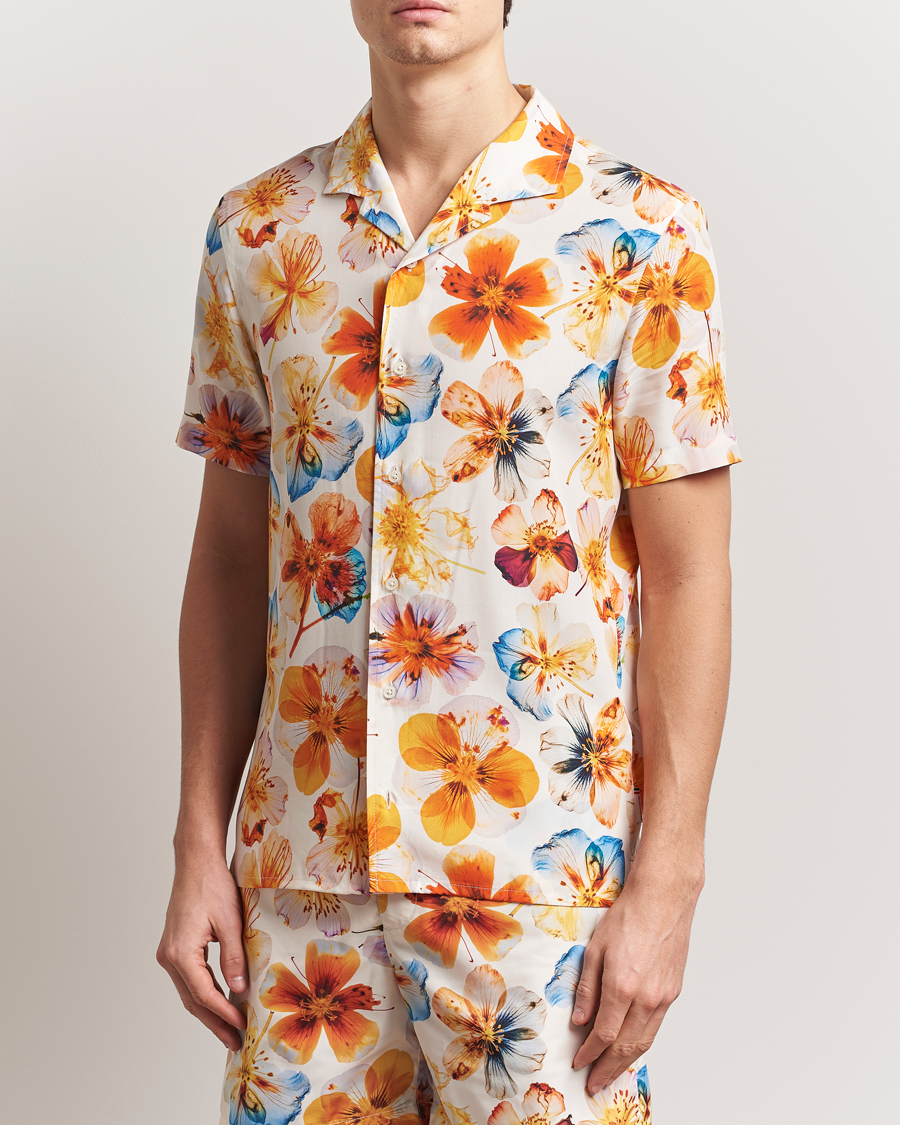 Herr | Skjortor | Orlebar Brown | Hibbert Oshibana Printed Shirt White Sand