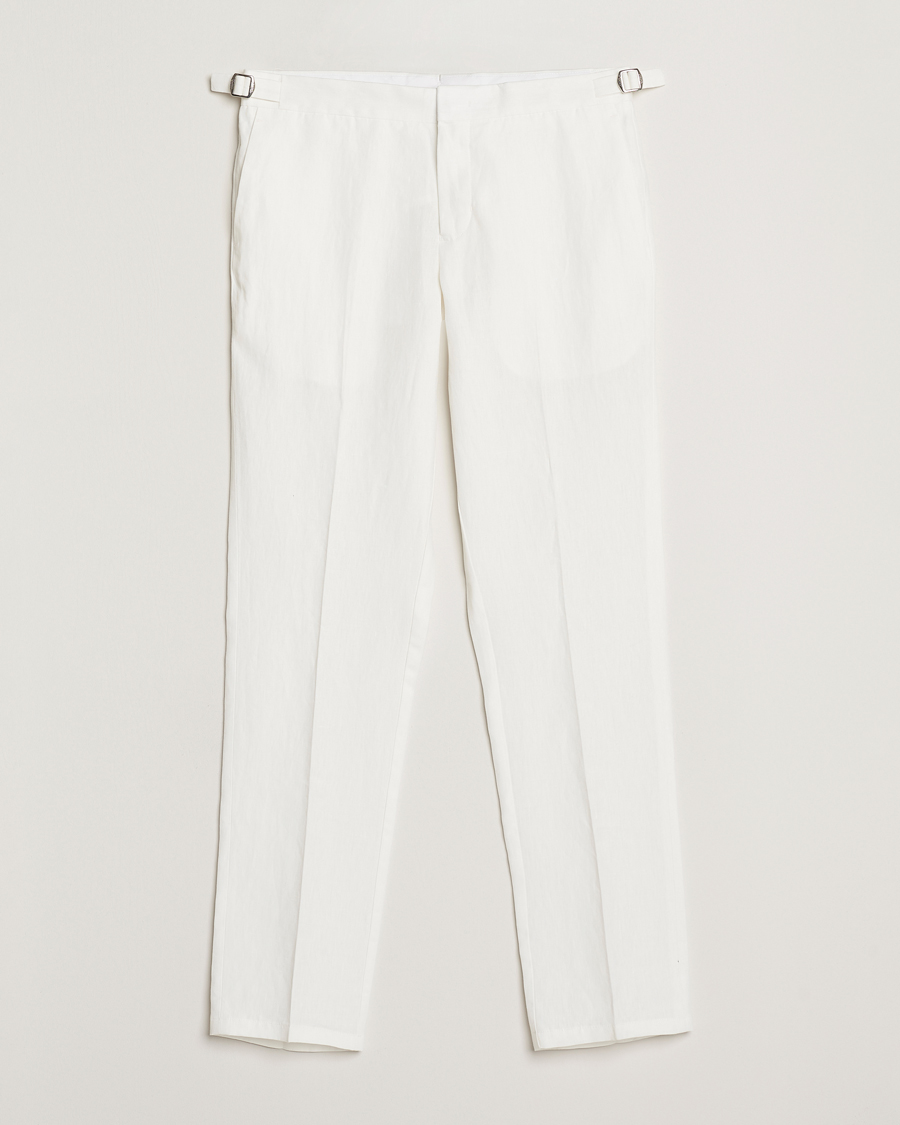 Herr | Byxor | Orlebar Brown | Griffon Italian Linen Trousers White Sand