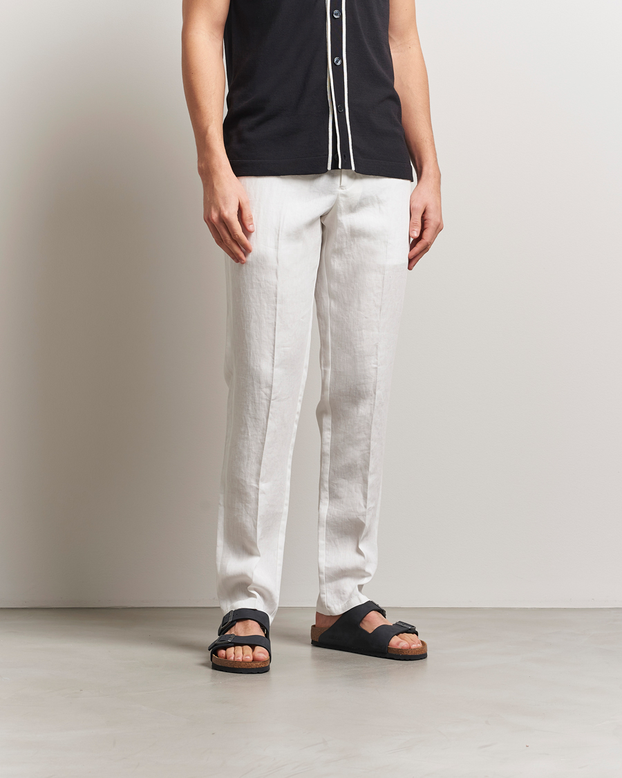 Herr | Byxor | Orlebar Brown | Griffon Italian Linen Trousers White Sand