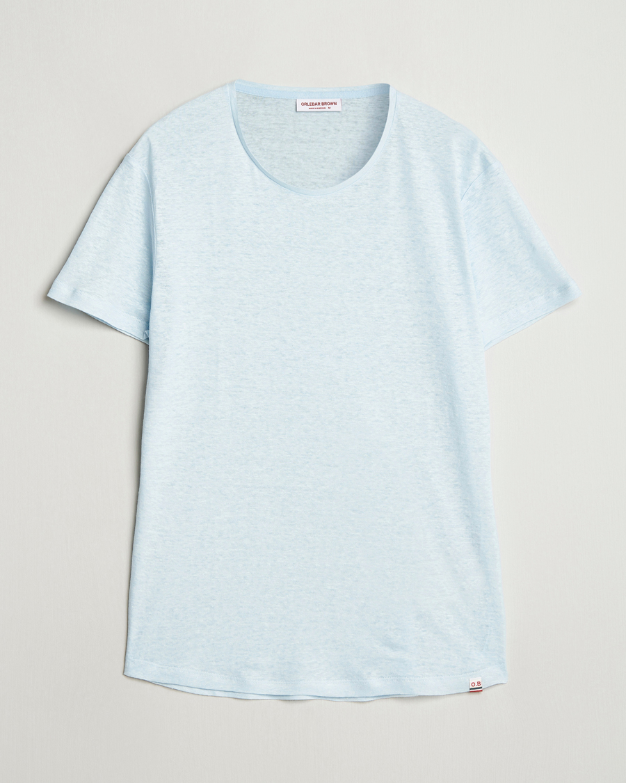 Herr | T-Shirts | Orlebar Brown | OB Linen T-Shirt Springwater Blue