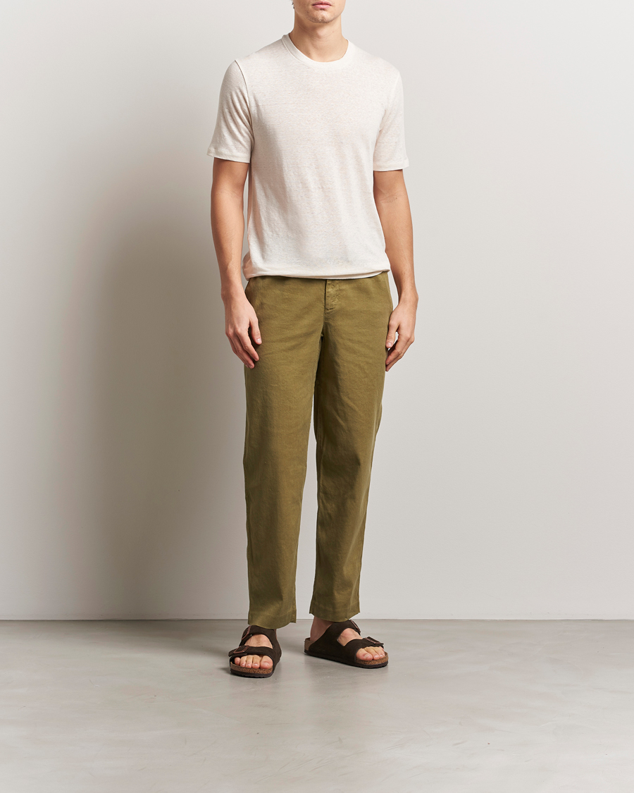 Herr | Byxor | Orlebar Brown | Alex Garment Dyed Linen Pants Agave Green