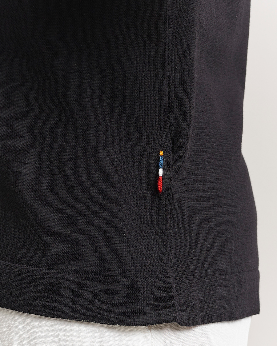 Herr | Skjortor | Orlebar Brown | Keeling Silk/Cotton Knitted Shirt Black/White Sand