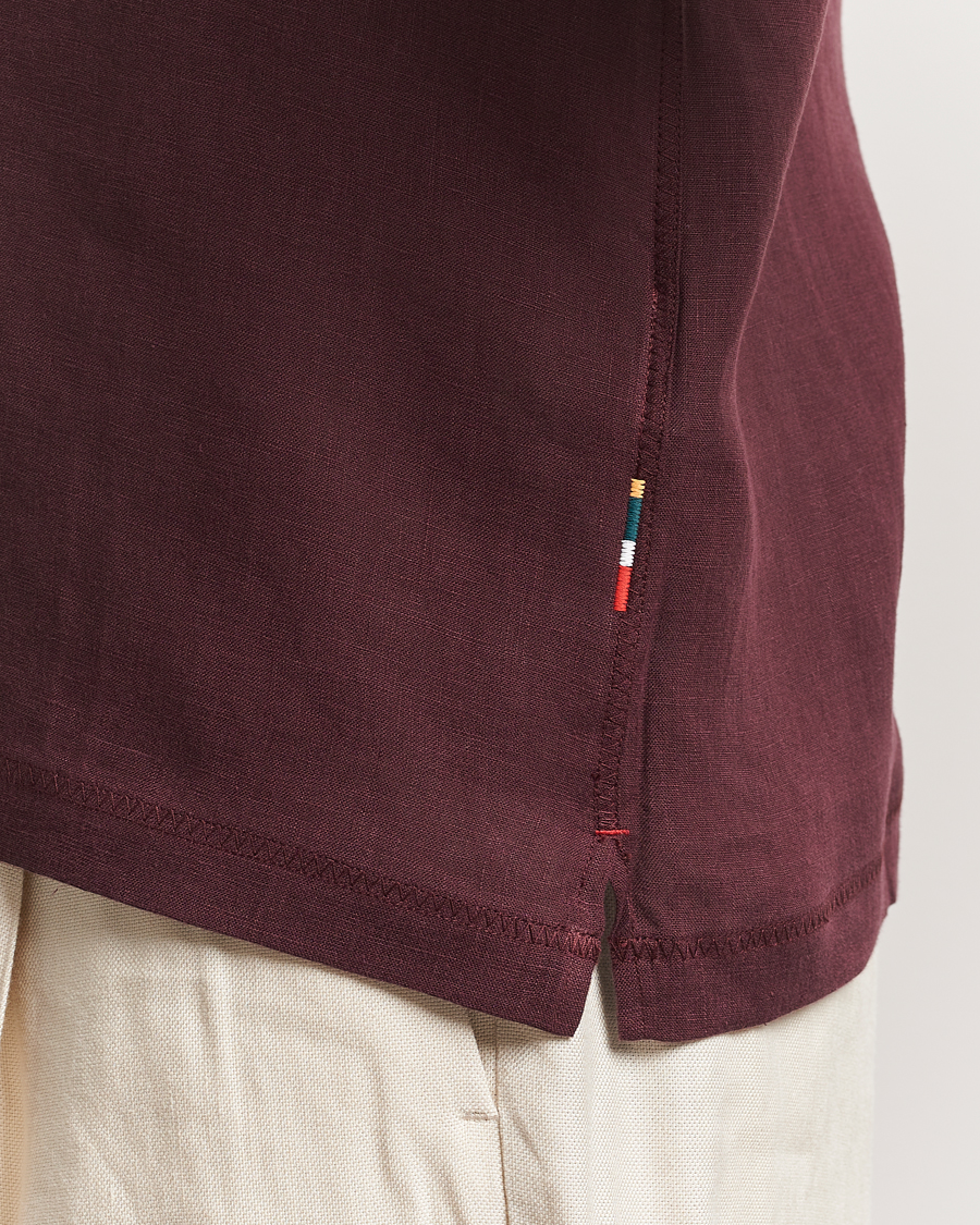 Herr | Skjortor | Orlebar Brown | Maitan II Short Sleeve Linen Shirt Damson