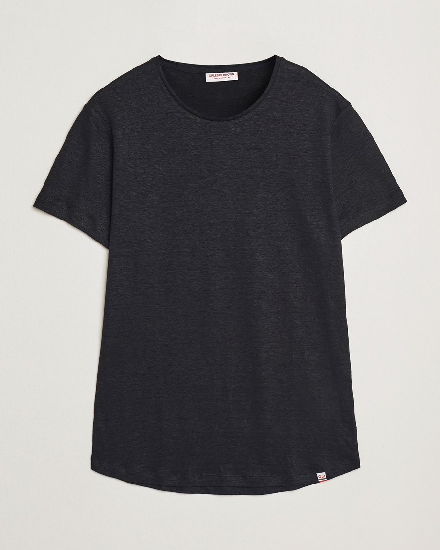 Herr | T-Shirts | Orlebar Brown | Linen T-Shirt Black