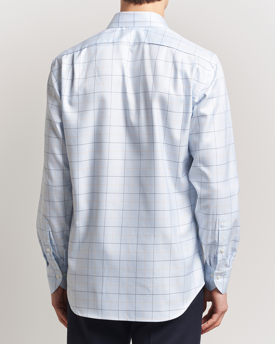 Herr | Skjortor | Stenströms | Fitted Body Checked Houndstooth Shirt Blue