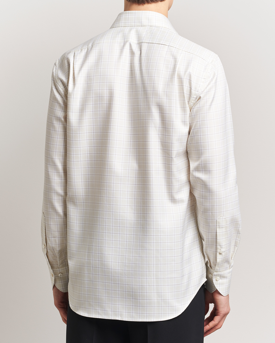 Herr | Skjortor | Stenströms | Fitted Body Checked Shirt Beige