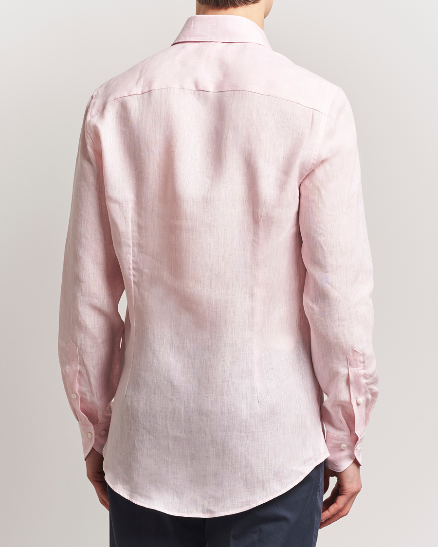 Herr | Skjortor | Stenströms | 1899 Slimline Linen One Piece Collar Shirt Pink