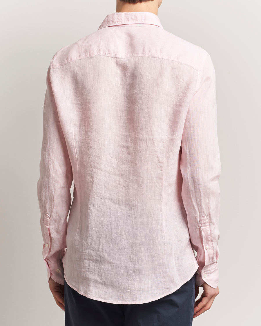 Herr | Skjortor | Stenströms | Slimline Cut Away Linen Shirt Soft Pink