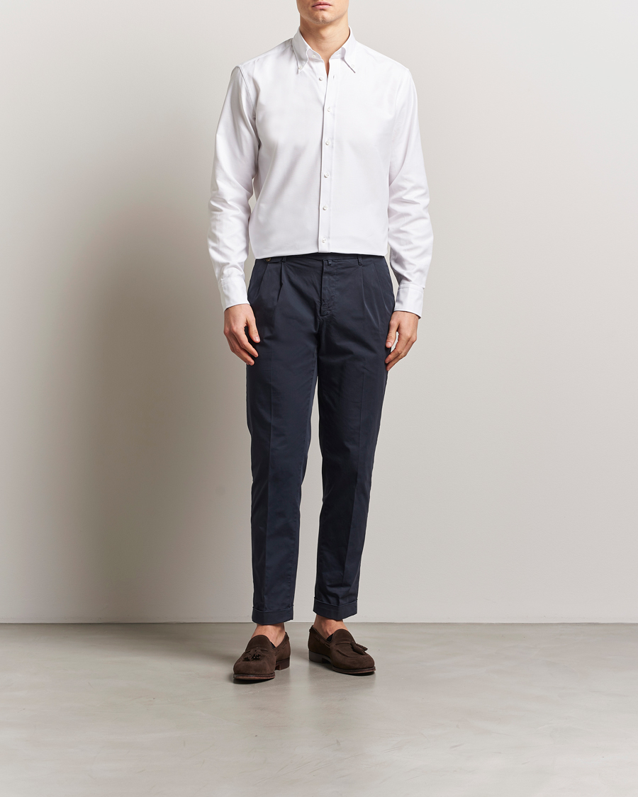 Herr | Skjortor | Stenströms | Fitted Body Heavy Oxford Shirt White