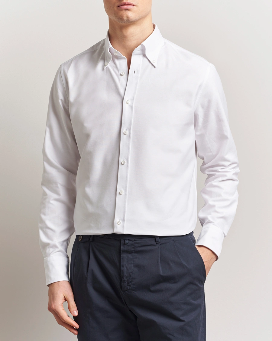 Herr | Skjortor | Stenströms | Fitted Body Heavy Oxford Shirt White
