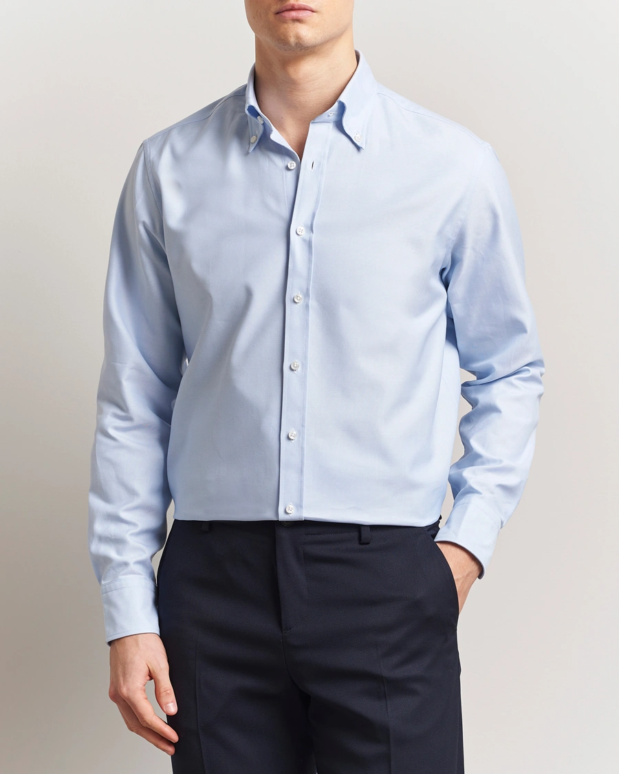 Herr | Skjortor | Stenströms | Fitted Body Heavy Oxford Shirt Blue
