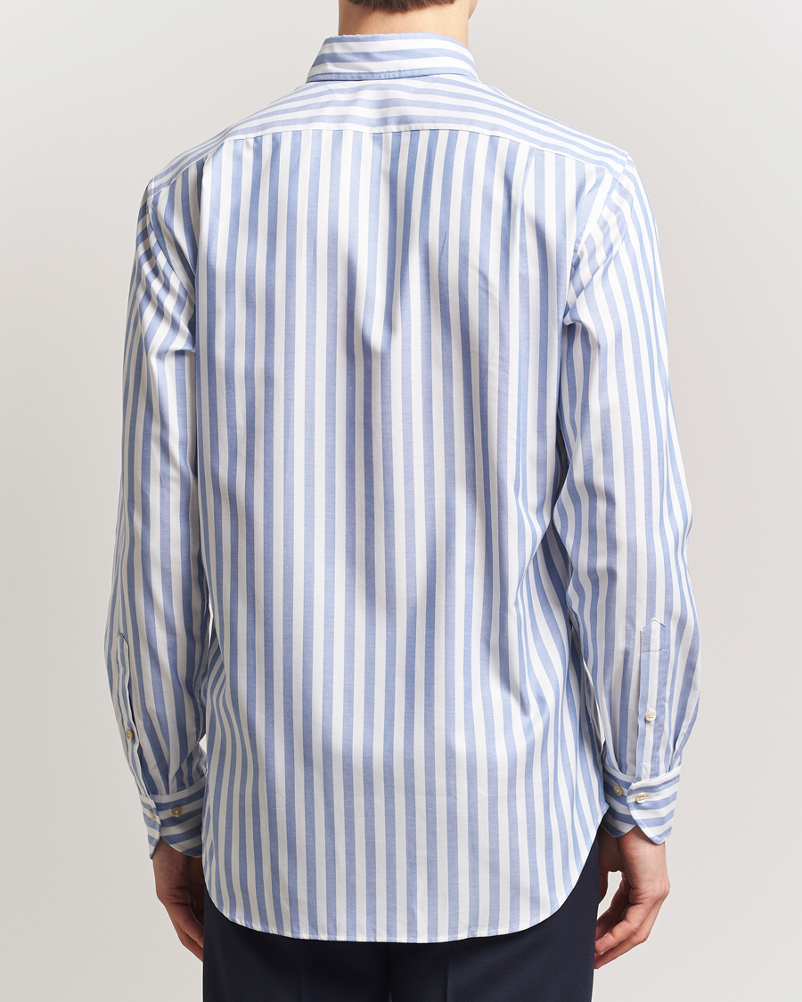Herr | Skjortor | Stenströms | Fitted Body Wide Stripe Oxford Shirt Blue