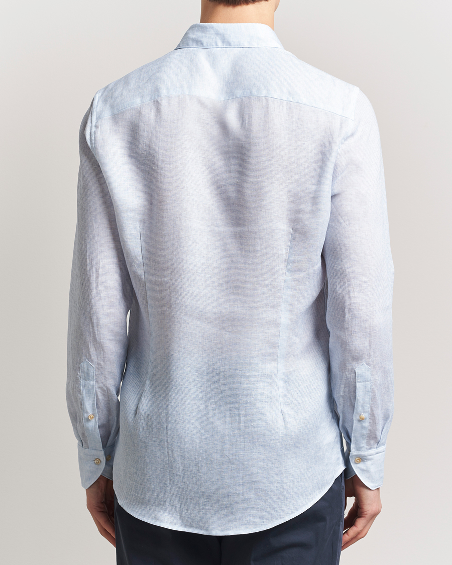 Herr | Skjortor | Stenströms | Slimline Linen/Lycell Shirt Blue