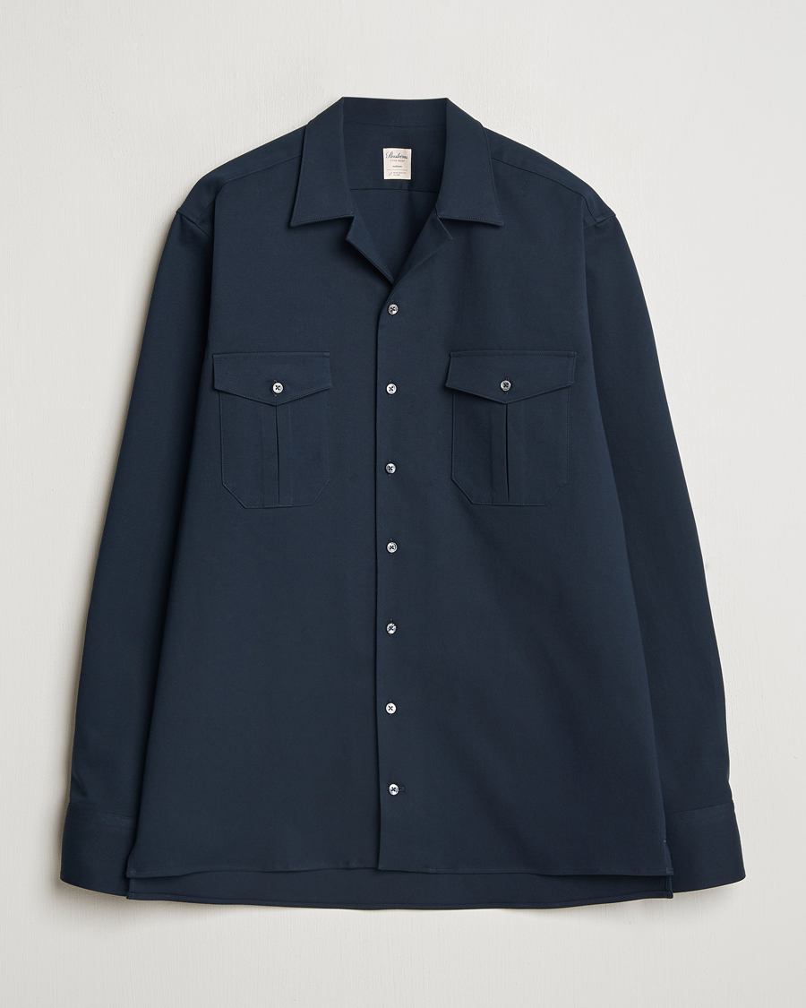Herr | Skjortor | Stenströms | Cotton Stretch Overshirt Navy