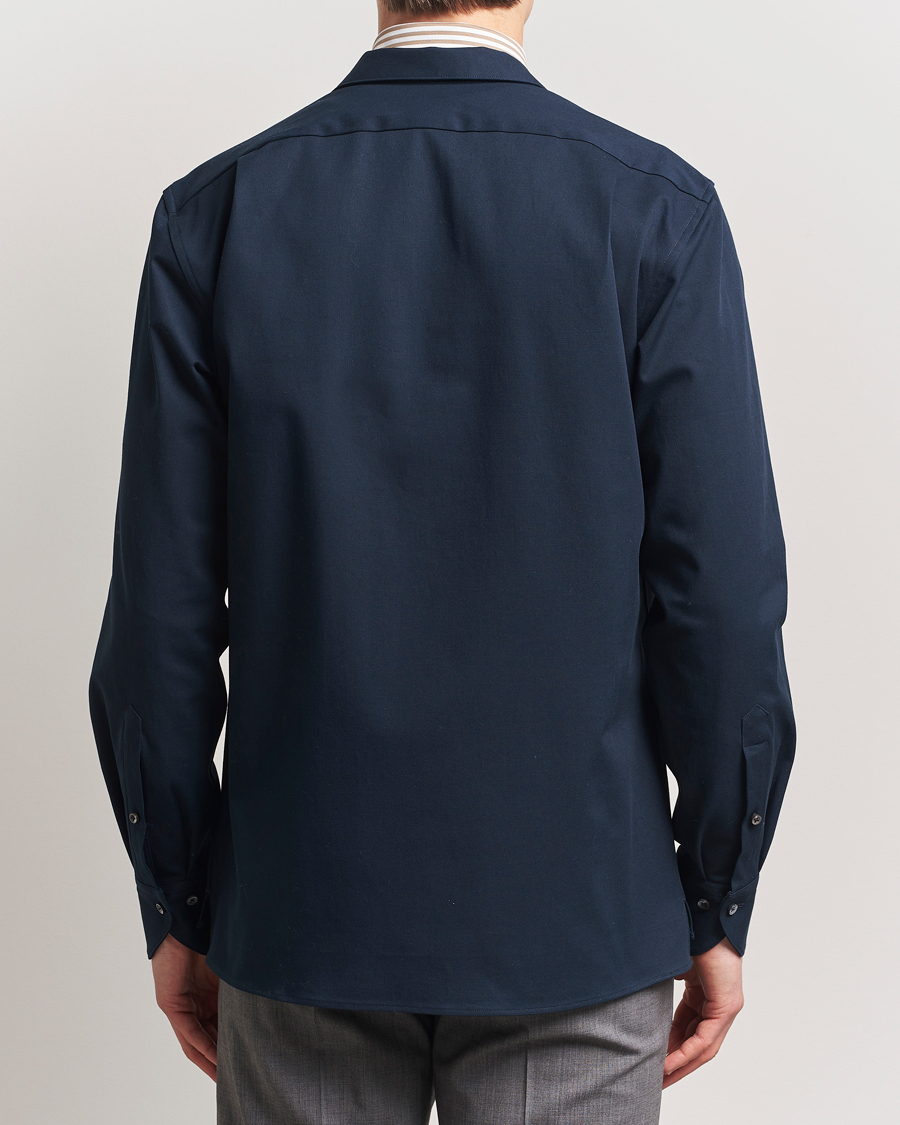 Herr | Skjortor | Stenströms | Cotton Stretch Overshirt Navy