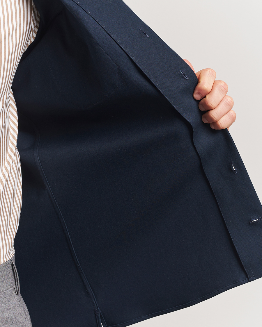 Herr | Skjortor | Stenströms | Cotton Stretch Overshirt Navy