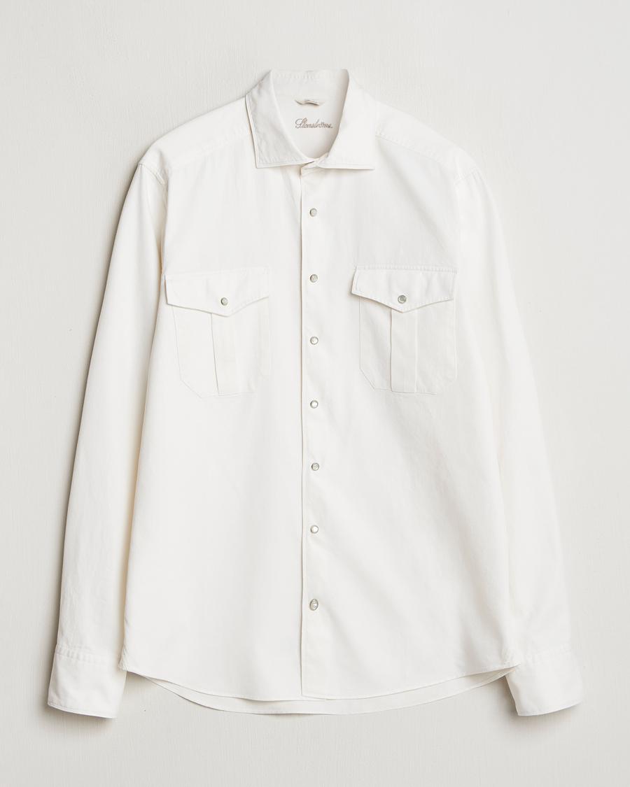 Herr | Skjortor | Stenströms | Slimline Double Pocket Shirt White