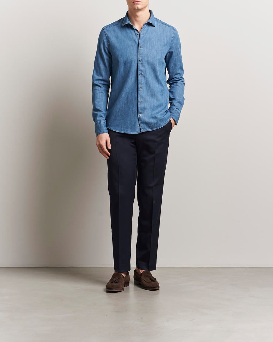 Herr | Skjortor | Stenströms | Slimline Denim Shirt Blue