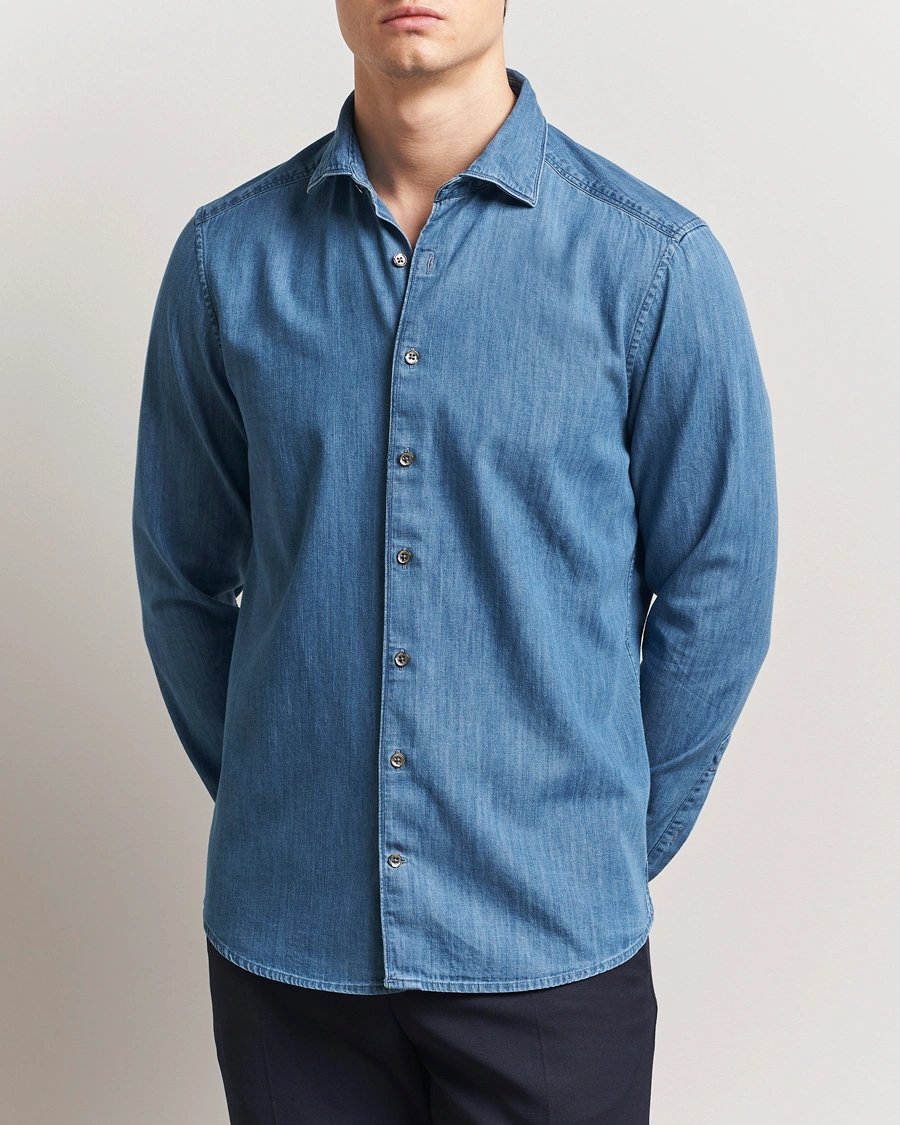 Herr | Skjortor | Stenströms | Slimline Denim Shirt Blue