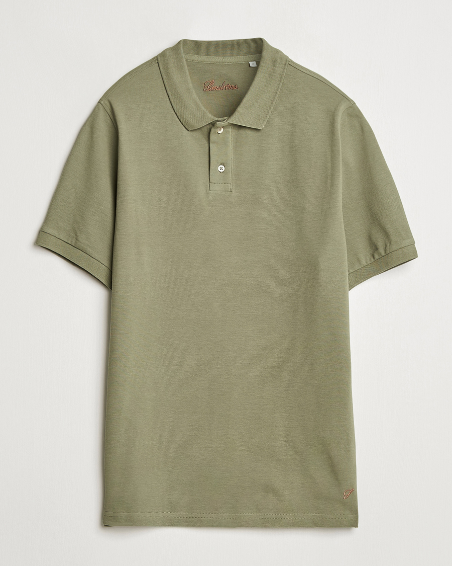 Herr | Pikéer | Stenströms | Organic Cotton Piquet Polo Shirt Olive