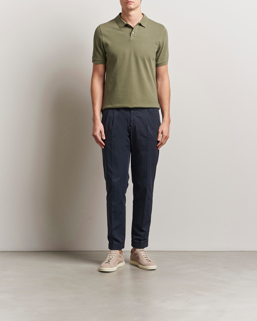 Herr | Pikéer | Stenströms | Organic Cotton Piquet Polo Shirt Olive
