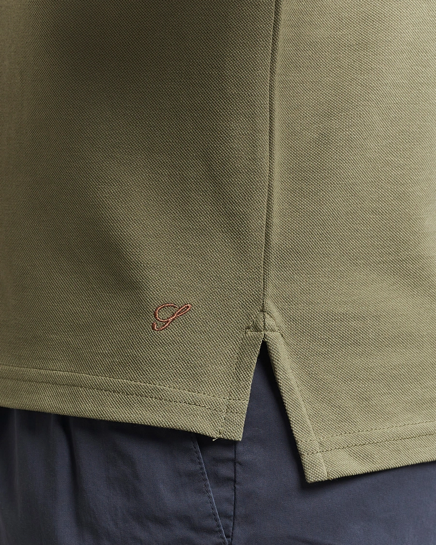 Herr | Pikéer | Stenströms | Organic Cotton Piquet Polo Shirt Olive